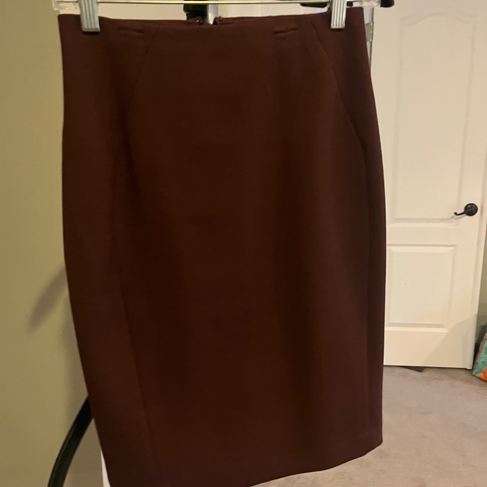 White House Black Market Deep Burgundy Pencil Skirt